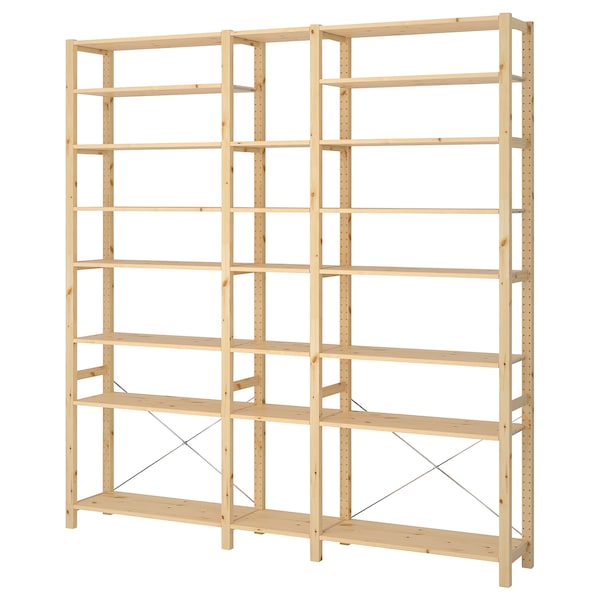 IKEA IVAR 3 section shelving unit, pine, 86 1/4x11 3/4x89 in, Ikea Ireland | 0189HCWBA