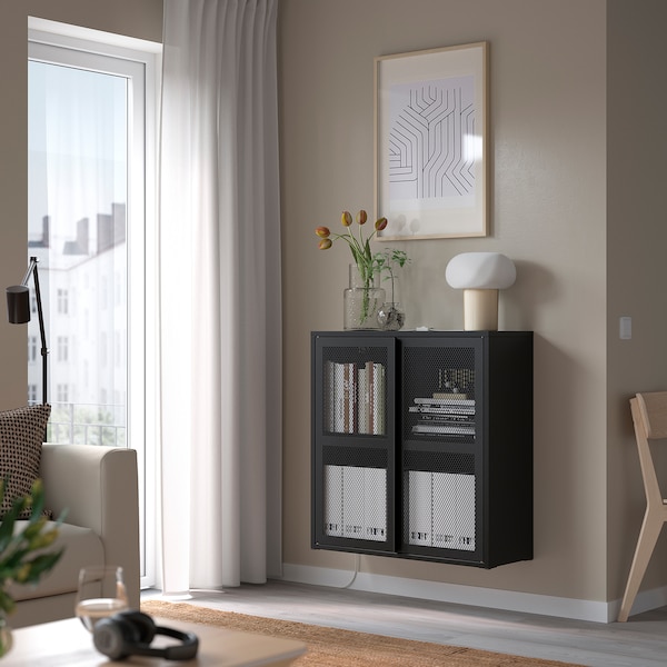 IKEA IVAR cabinet with doors, 31 1/2x32 5/8 in Black Mesh, Ikea Ireland | 0137PQEUS