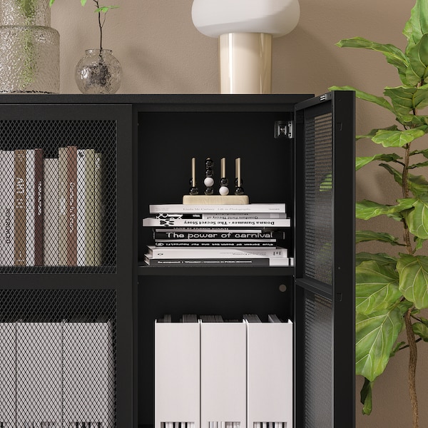 IKEA IVAR cabinet with doors, 31 1/2x32 5/8 in Black Mesh, Ikea Ireland | 0137PQEUS