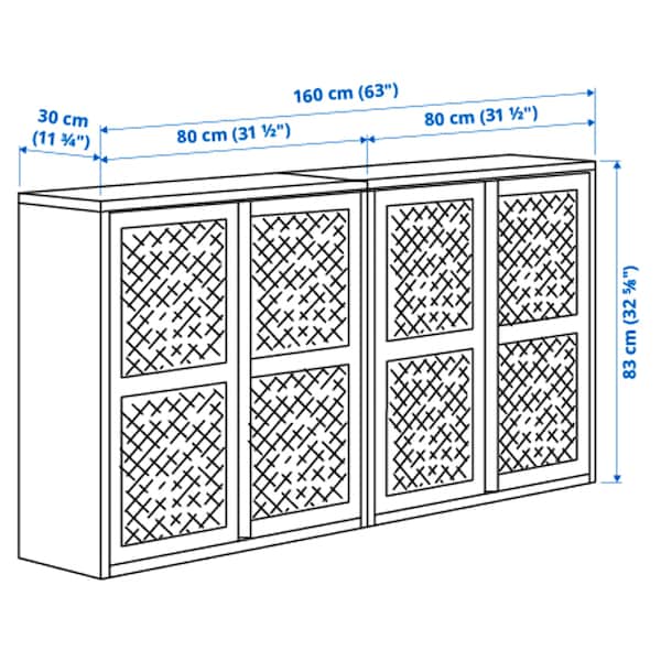 IKEA IVAR cabinet with doors, 63x11 3/4x32 5/8 in Black Mesh, Ikea Ireland | 6935FATEU
