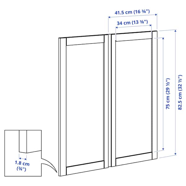 IKEA IVAR door, dark gray/felt, 16 1/2x32 5/8 in, 2 pack, Ikea Ireland | 2481FNUQC