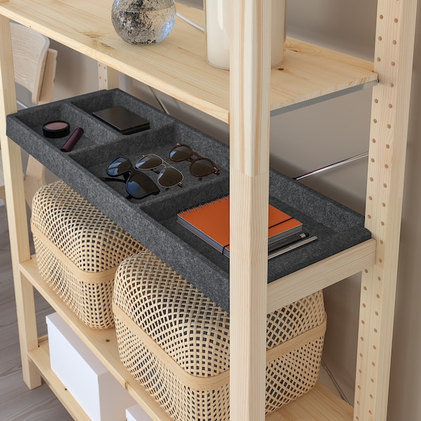 IKEA IVAR shelf, dark gray/felt, 33x12 in Dark Gray / Felt, Ikea Ireland | 4713HACFX