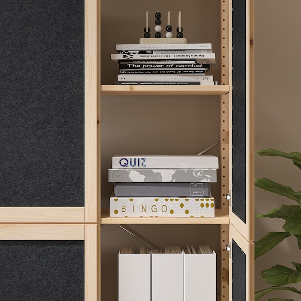 IKEA IVAR shelf unit with doors, pine/felt, 35x11 3/4x70 1/2 in, Ikea Ireland | 5423IFOCP