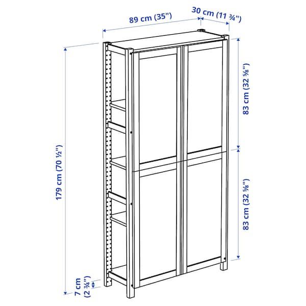 IKEA IVAR shelf unit with doors, pine/felt, 35x11 3/4x70 1/2 in, Ikea Ireland | 5423IFOCP