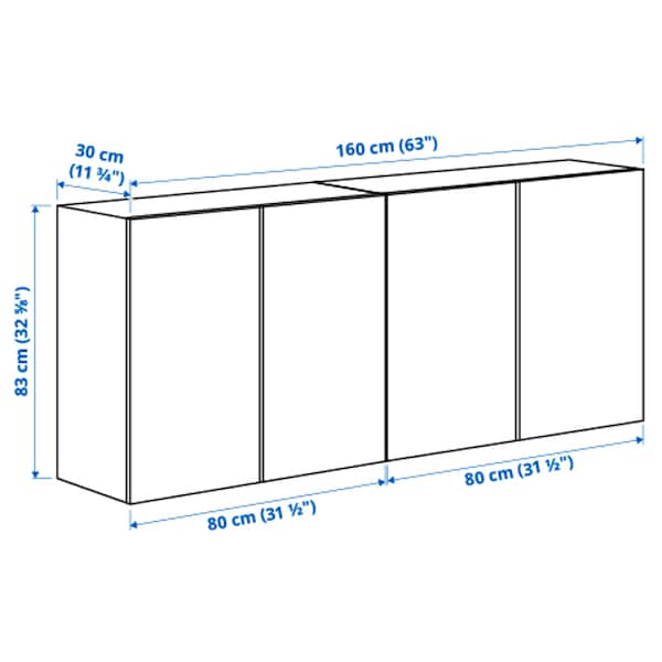 IKEA IVAR wall cabinet with doors, pine, 63x11 3/4x32 5/8 in, Ikea Ireland | 8674XAHMF