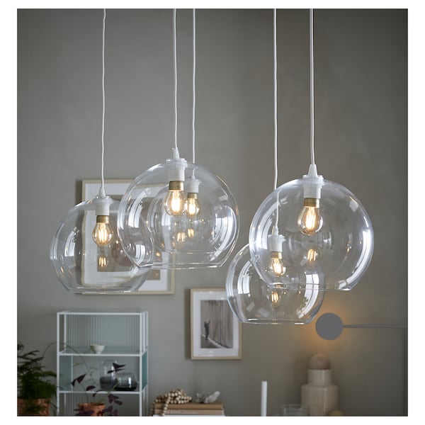 IKEA JAKOBSBYN pendant lamp shade, 12 in Clear Glass, Ikea Ireland | 3529MOCNZ