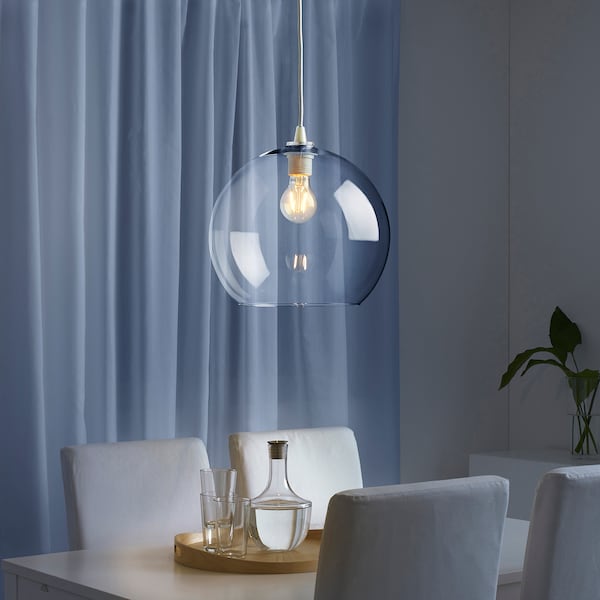 IKEA JAKOBSBYN pendant lamp shade, 12 in Clear Glass, Ikea Ireland | 3529MOCNZ