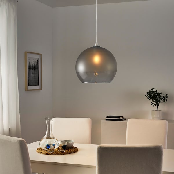 IKEA JAKOBSBYN pendant lamp shade, frosted glass, 12 in Gray, Ikea Ireland | 3908IFTHK