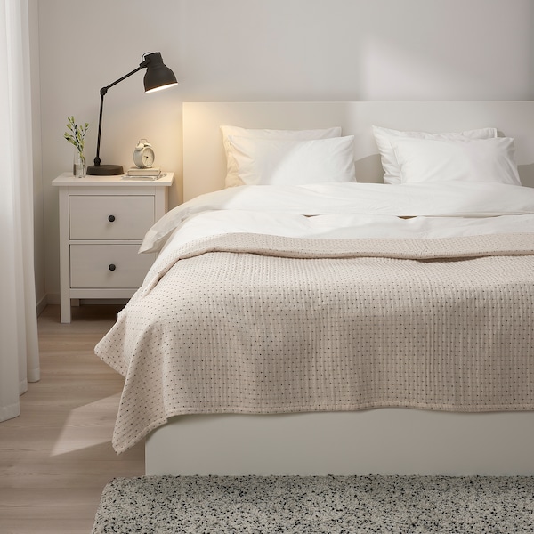 IKEA JAKOBSLILJA bedspread, 91x98 in Off White / Gray, Ikea Ireland | 4186NWSZP