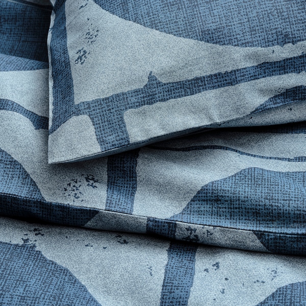 IKEA JORDRANUNKEL duvet cover and pillowcase(s), King Dark Blue, Ikea Ireland | 5679KBNPG