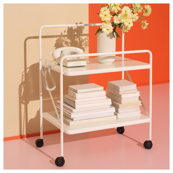 IKEA JÄRLÅSA side table on casters, 25 5/8x17 3/4 in White, Ikea Ireland | 8219CAMWN
