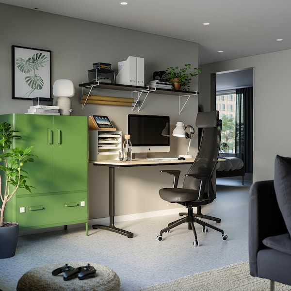 IKEA JÄRVFJÄLLET office chair with armrests Glose Black, Ikea Ireland | 4289CKWBA