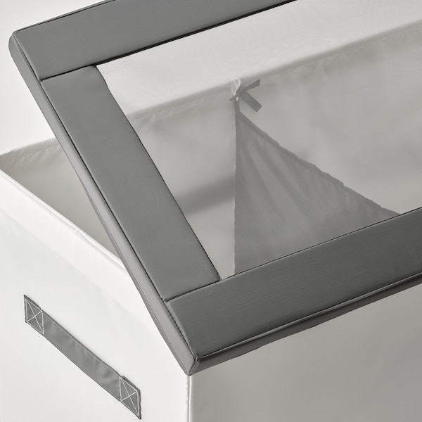 IKEA JÄTTEBJÖRN box with lid, white/gray, 32x17 ¾x17 ¼ in, Ikea Ireland | 7320WKUCV