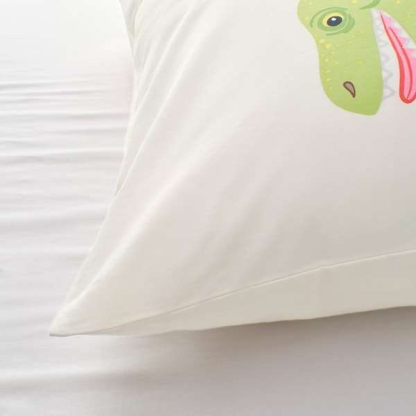 IKEA JÄTTELIK duvet cover and pillowcase(s), Dinosaurs/white, Twin, Ikea Ireland | 1908XRNEI