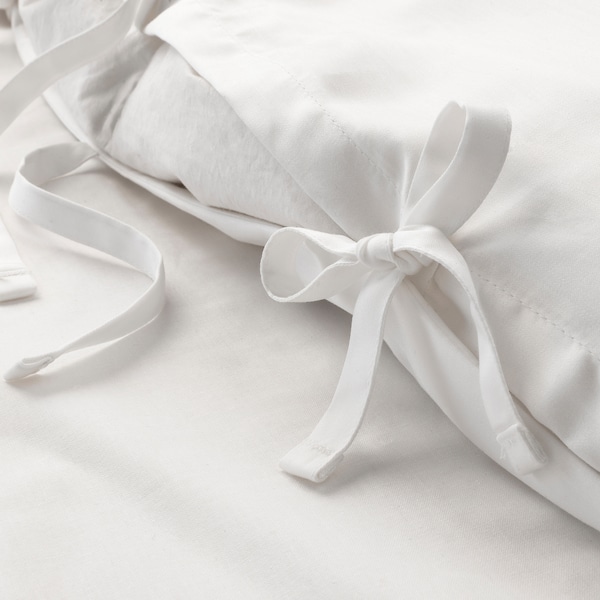 IKEA JÄTTELILJA duvet cover and pillowcase(s), Full/Queen (Double/Queen) White / Floral Patterned, Ikea Ireland | 1534MQTHZ