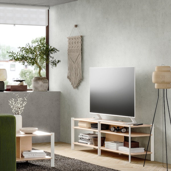 IKEA JÄTTESTA TV unit, 63x15 3/4x19 1/4 in White / Light Bamboo, Ikea Ireland | 2537RXMUV
