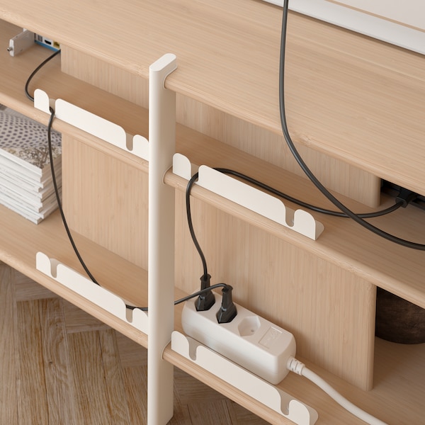 IKEA JÄTTESTA TV unit, 63x15 3/4x19 1/4 in White / Light Bamboo, Ikea Ireland | 2537RXMUV
