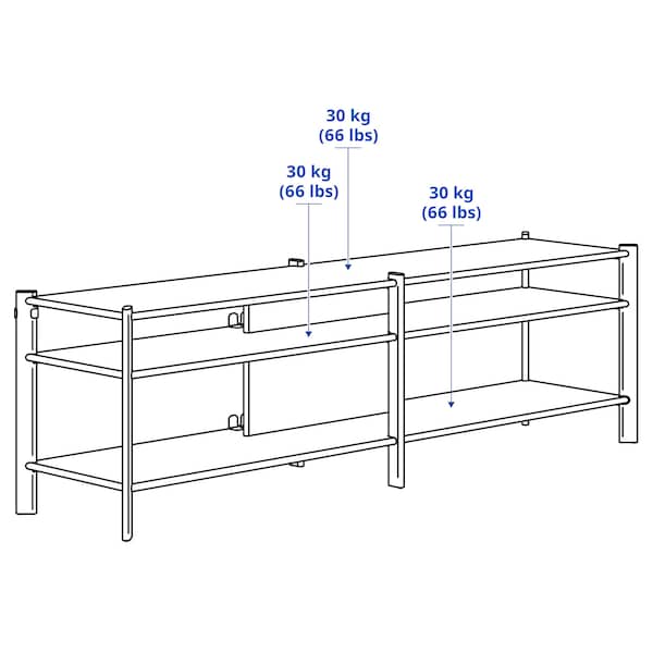 IKEA JÄTTESTA TV unit, 63x15 3/4x19 1/4 in White / Light Bamboo, Ikea Ireland | 2537RXMUV