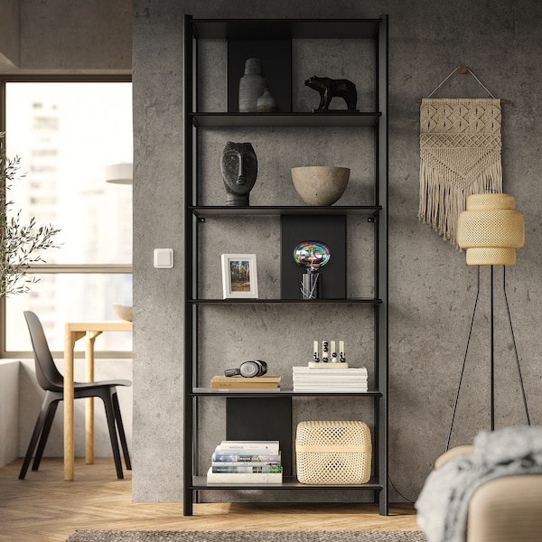 IKEA JÄTTESTA shelf unit, 31 1/2x76 3/4 in Black, Ikea Ireland | 8364SBKQX