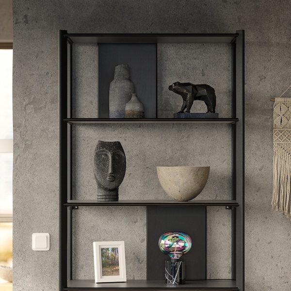 IKEA JÄTTESTA shelf unit, 31 1/2x76 3/4 in Black, Ikea Ireland | 8364SBKQX