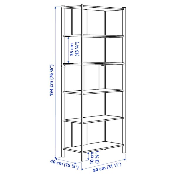 IKEA JÄTTESTA shelf unit, 31 1/2x76 3/4 in Black, Ikea Ireland | 8364SBKQX