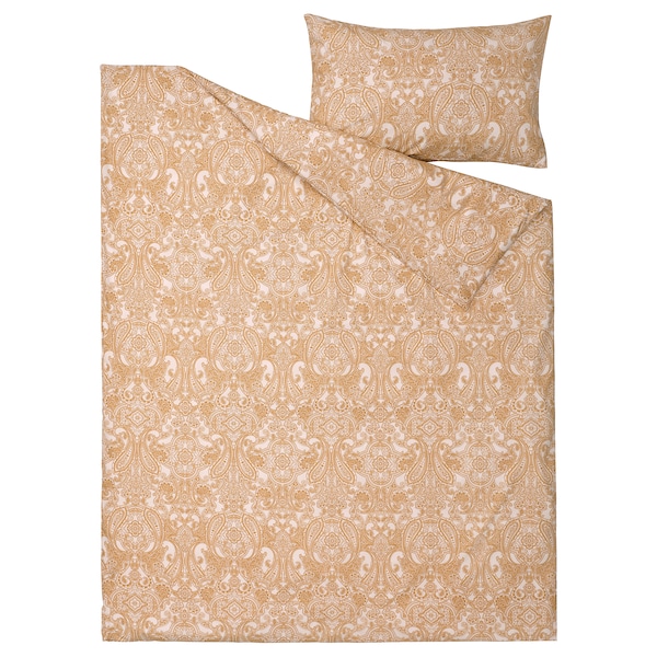 IKEA JÄTTEVALLMO duvet cover and pillowcase(s), Twin Yellow / White, Ikea Ireland | 8034LGHDC