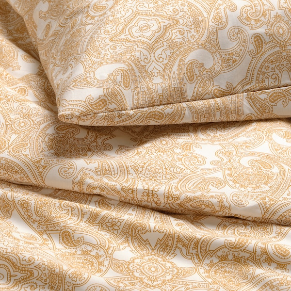 IKEA JÄTTEVALLMO duvet cover and pillowcase(s), Twin Yellow / White, Ikea Ireland | 8034LGHDC