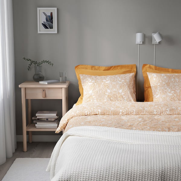 IKEA JÄTTEVALLMO duvet cover and pillowcase(s), Twin Yellow / White, Ikea Ireland | 8034LGHDC