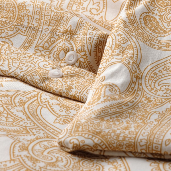 IKEA JÄTTEVALLMO duvet cover and pillowcase(s), Twin Yellow / White, Ikea Ireland | 8034LGHDC