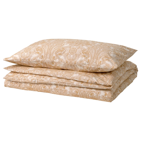 IKEA JÄTTEVALLMO duvet cover and pillowcase(s), Twin Yellow / White, Ikea Ireland | 8034LGHDC