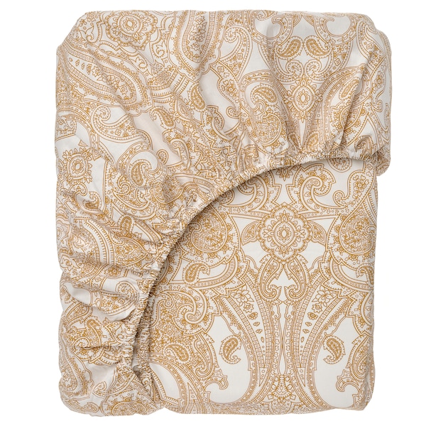 IKEA JÄTTEVALLMO fitted sheet, Twin Yellow / White, Ikea Ireland | 3549VGLZI