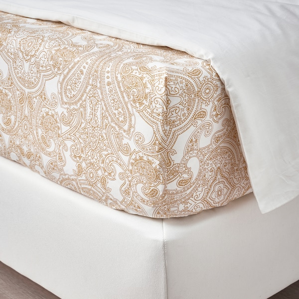 IKEA JÄTTEVALLMO sheet set, King Yellow / White, Ikea Ireland | 2463RUYKA