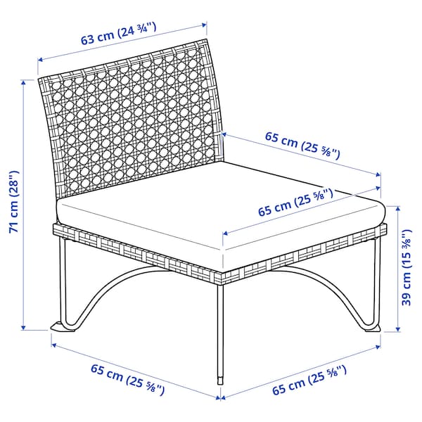 IKEA JUTHOLMEN chair, outdoor, dark gray/Kuddarna beige, 25 5/8x28 3/4x28 in, Ikea Ireland | 2985KBNRS