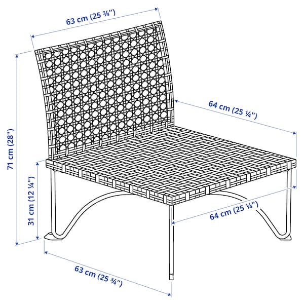 IKEA JUTHOLMEN one-seat section, outdoor, dark gray-brown, Ikea Ireland | 9124HGRQA