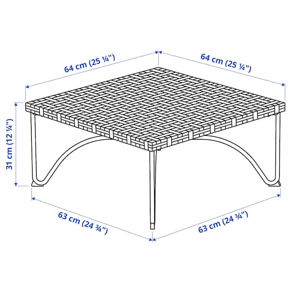 IKEA JUTHOLMEN stool, outdoor, dark gray-brown, 25 5/8x25 5/8x12 1/4 in, Ikea Ireland | 2963CLBOM