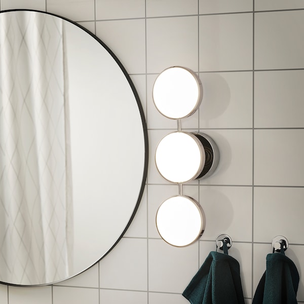 IKEA KABOMBA LED wall lamp, 19x6 in Dimmable Chrome Plated / Glossy, Ikea Ireland | 1063EWCDM