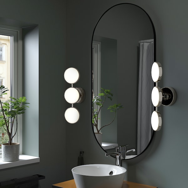 IKEA KABOMBA LED wall lamp, 19x6 in Dimmable Chrome Plated / Glossy, Ikea Ireland | 1063EWCDM