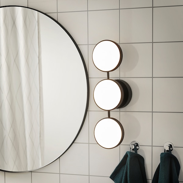 IKEA KABOMBA LED wall lamp, 19x6 in Dimmable Matte / Black, Ikea Ireland | 0128BNKAE