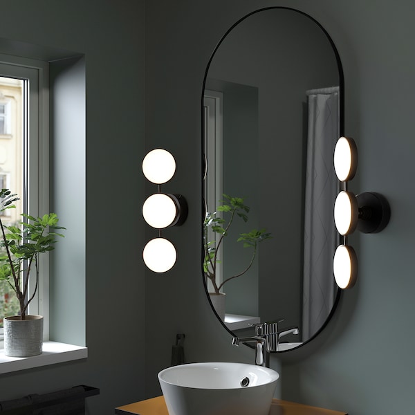 IKEA KABOMBA LED wall lamp, 19x6 in Dimmable Matte / Black, Ikea Ireland | 0128BNKAE