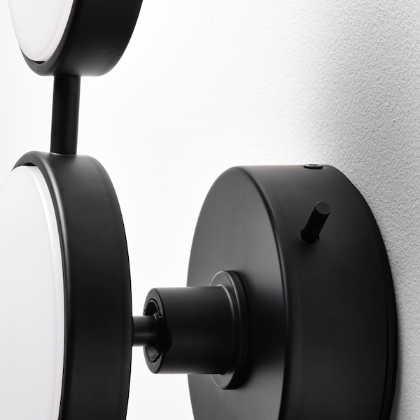 IKEA KABOMBA LED wall lamp, 19x6 in Dimmable Matte / Black, Ikea Ireland | 0128BNKAE