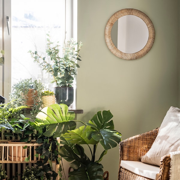 IKEA KAFFETRÄD mirror, rattan, 19 5/8 in, Ikea Ireland | 3602XQDMA