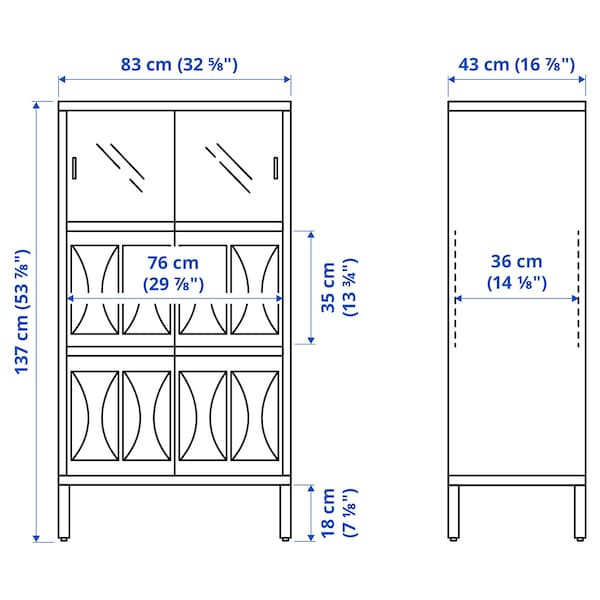 IKEA KALKNÄS cabinet with sliding doors, white, 32 5/8x16 7/8x53 7/8 in, Ikea Ireland | 3541GNAIB