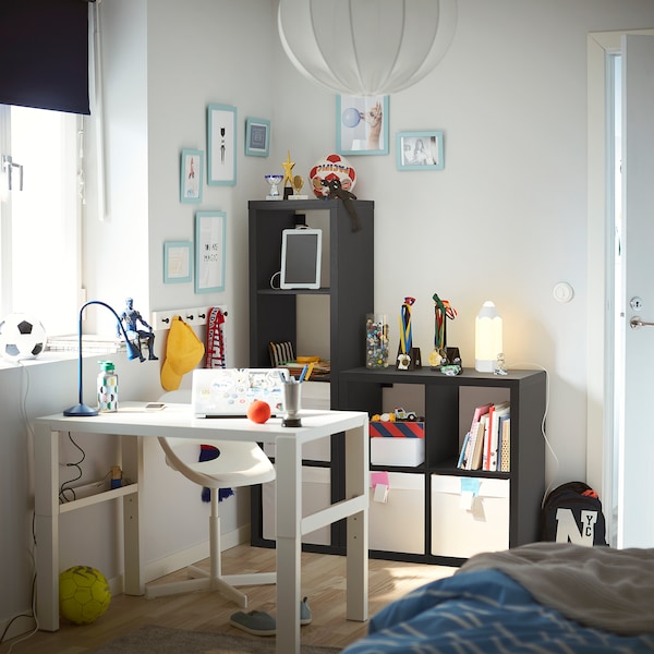 IKEA KALLAX Shelf unit, 16 1/2x57 7/8 in Black / Brown, Ikea Ireland | 6182AGZDF