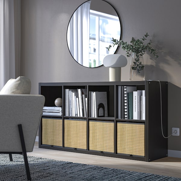 IKEA KALLAX Shelf unit, 30 3/8x57 7/8 in Black / Brown, Ikea Ireland | 1036DKYAI
