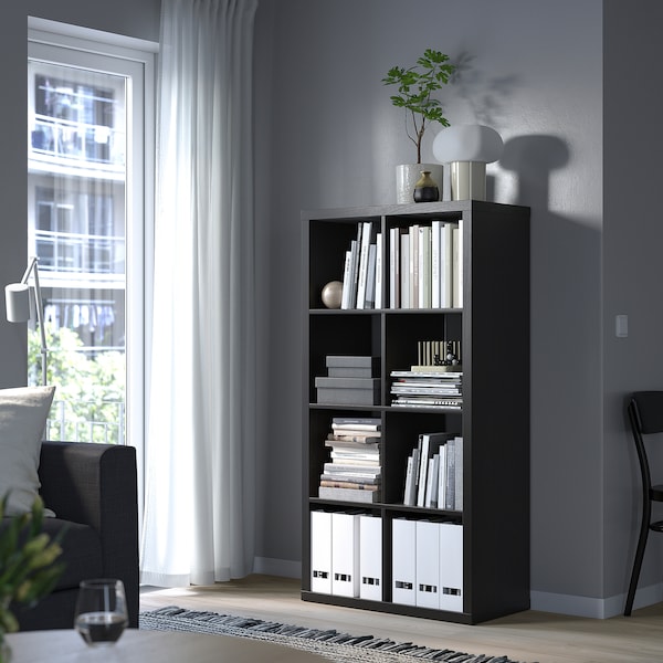 IKEA KALLAX Shelf unit, 30 3/8x57 7/8 in Black / Brown, Ikea Ireland | 1036DKYAI