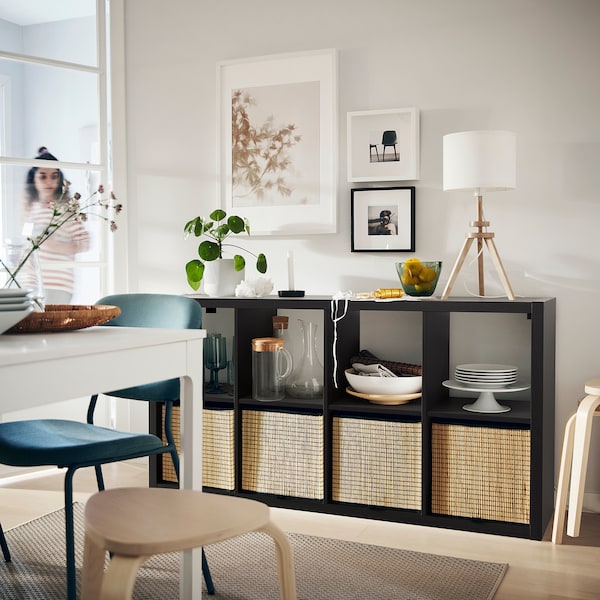 IKEA KALLAX Shelf unit, 30 3/8x57 7/8 in Black / Brown, Ikea Ireland | 1036DKYAI