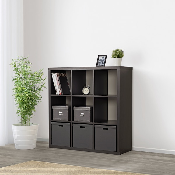 IKEA KALLAX Shelf unit, 44 1/8x44 1/8 in Black / Brown, Ikea Ireland | 1465ELRVC