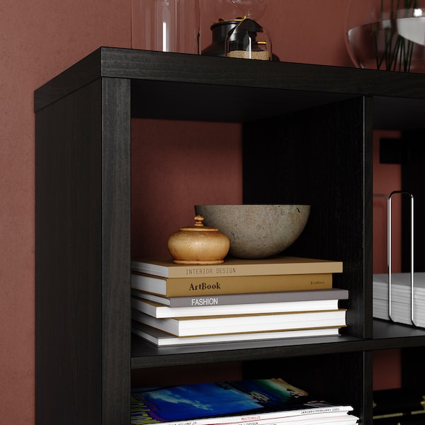 IKEA KALLAX Shelf unit, 44 1/8x44 1/8 in Black / Brown, Ikea Ireland | 1465ELRVC