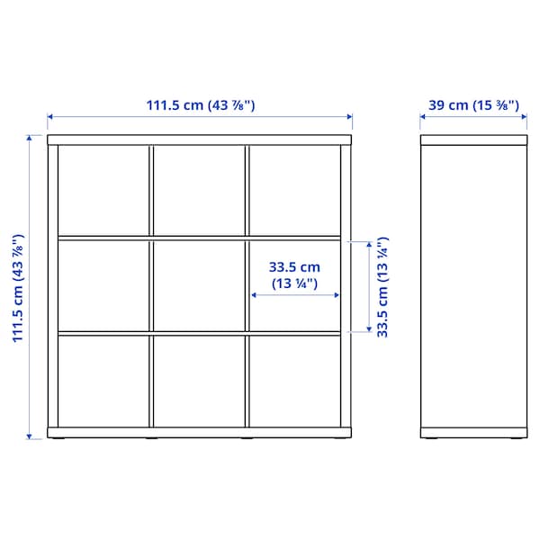 IKEA KALLAX Shelf unit, 44 1/8x44 1/8 in Black / Brown, Ikea Ireland | 1465ELRVC