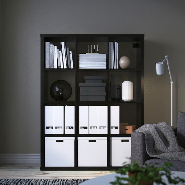 IKEA KALLAX Shelf unit, 44 1/8x57 7/8 in Black / Brown, Ikea Ireland | 4608YHSEA
